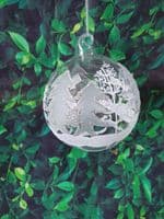 Frosted Christmas Trees Hanging Glass Bauble