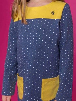 Girls Blue Bay Dot  Belle Dress Little Lighthouse