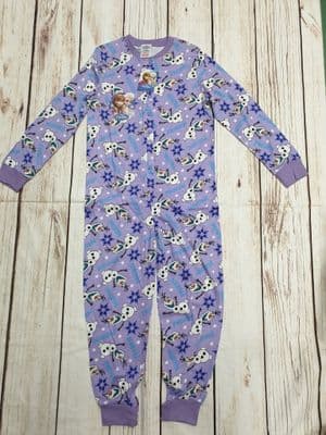 Girls Disneys Frozen Cotton Onesie Allinone Nightwear Pyjama 7-8 Years