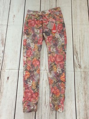 Girls Floral Fashion Denim Jean Trouser