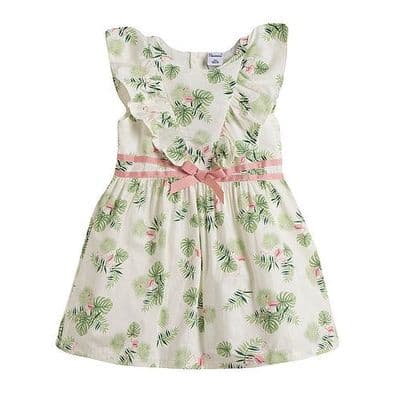 Girls Floral Flamingo Print Summer Dress - Designer Newness