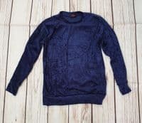 Girls Navy Blue Crushed Velvet Loung Set Outfit