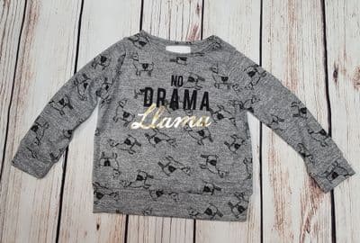 Girls No Drama Llama Long Sleeve Top