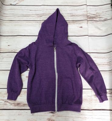 Girls Purple Long Sleeve Zipped Hoody Jumper