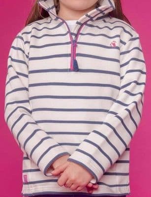 GIrls Robyn Sweatshirt with Blue Stripes Little Lighthhouse