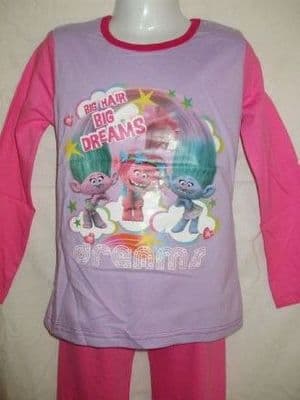 Girls Trolls Print Long Pyjama Set