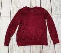 Girls Wine Coloured Crushed Velvet Lounge Suit Set Outfit 11-12 Years