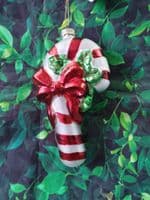 Glass Candy Cane Christmas Tree Decoration Ornament