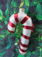 Glass Candy Cane Christmas Tree Decoration Ornament