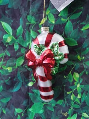 Glass Candy Cane Christmas Tree Decoration Ornament