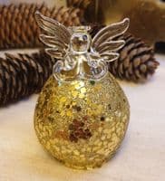 Gold Glittery Christmas Angel Decoration