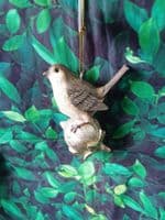 Hanging Birds Standing on a Pinecone or Acorn Christmas Tree Decoration Ornament