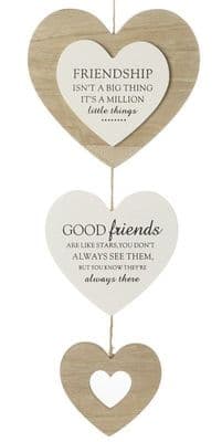 Hanging Heart Friendship Decoration Plaque