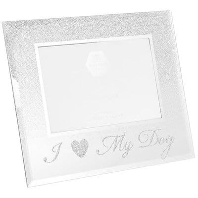 I Love my Dog Silver Giltter Frame