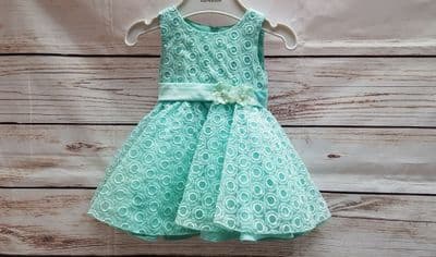 Infant Baby Girl Green Sequin Occasion Bridesmaid Flower Girl Party Dress