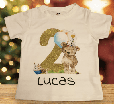 It's My Birthday Custom Made Number Tshirt, Keepsake Birthday Gift,  Bear T-Shirt, I am One , Two, T