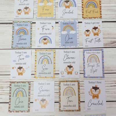 Little Lion Baby Milestone Cards