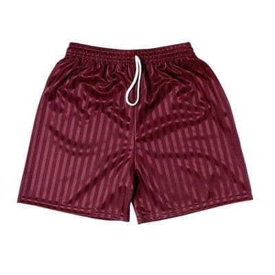 Maroon Burgundy Shaddow Stripe PE Shorts School Uniform