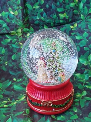 Musical Dogs & Christmas Tree Snow Globe