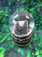 Musical Snow Globe with Red House Scene