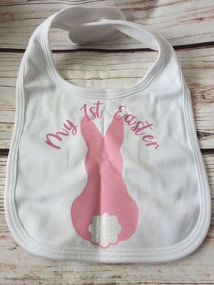 My First Easter Personalised Baby Bib Pink or Blue Bunny /Baby Shower Gift / Gift for New Baby