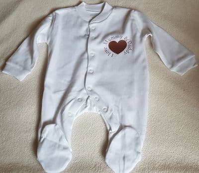 Personalised Baby Sleepsuit Babygrow Babygro - I love Mummy & Daddy