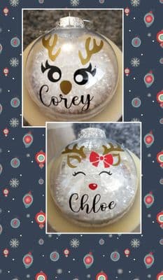 Personalised Christmas Baubles Tree Decorations