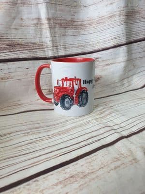 Personalised Father's Day Red Tractor Coffee Tea Mug Cup