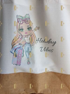 Personalised Large Tote Bag, Large Shopper Bag, Uni Bag, Personalised Jute Shopping Bag, Large Book