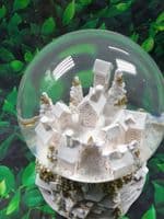 Pink and Gold Snowy Townscape Musical Chirstmas Globe