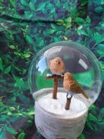 Robin Musical Christmas Snow Globe