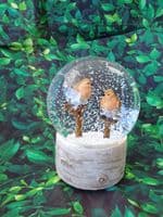 Robin Musical Christmas Snow Globe