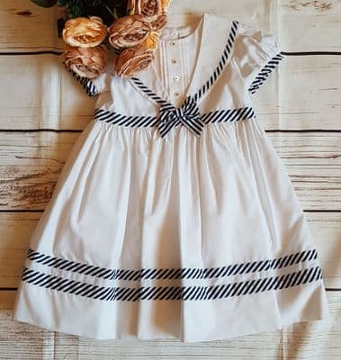Sarah Louise White & Navy Sailor Traditional Dress