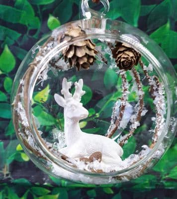 Stag Glass Christmas Tree Decoration Ornament