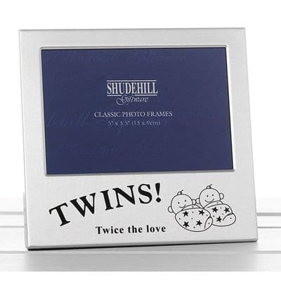 Twins Twice the Love Satin Photo Frame Gift