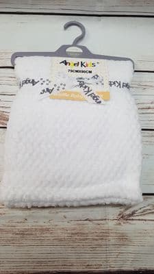 Ultra Soft Waffle Baby Blanket in White, Pink or Blue