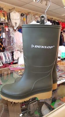 Unisex Children's Kids Green Dunlop Wellington Boots