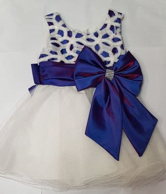 White Cadbury Bow Occasion Flower Girl Dress
