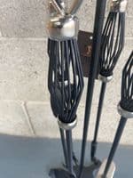 Cage handled Black & Nickel companion set