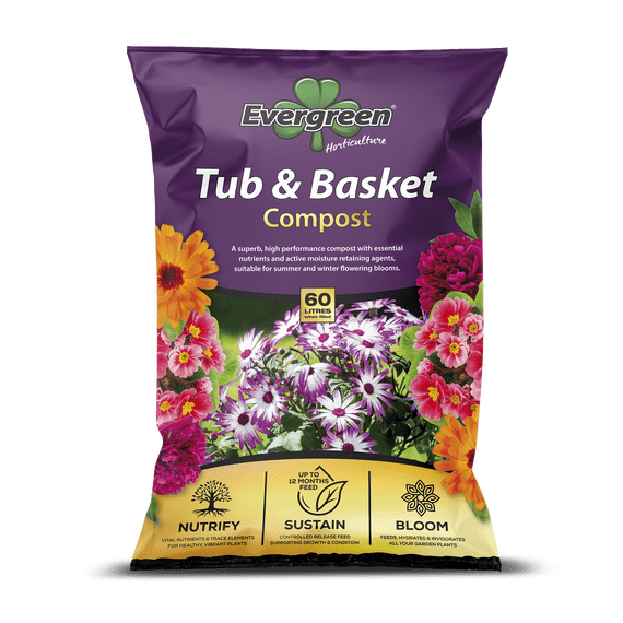 Evergreen Tub & Basket Compost 60l (up to 12 months feed)
