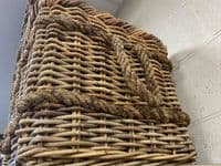 Large rectangle brown antique finish with rope handles