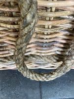 Large square brown antique finish with rope handles