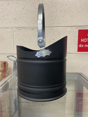 Medium Black and nickel helmet coal bucket