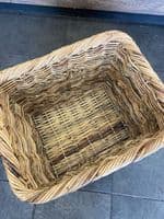 Medium rectangle brown antique finish with rope handles