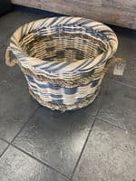 Medium round two tone basket with double rope handles