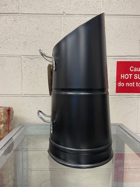 Small black hod with nickel handles