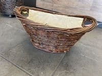 Small oval brown basket with liner