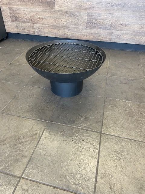 Small round fire pit with grill