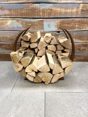 Twin Circle Log Holder Rustic