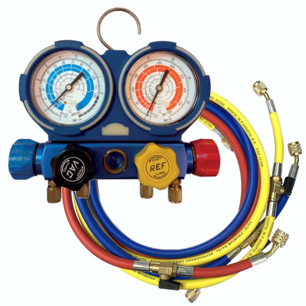 Air Conditioning Manifold Gauge Set 4 Way R32 R410A